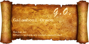 Galambosi Ormos névjegykártya